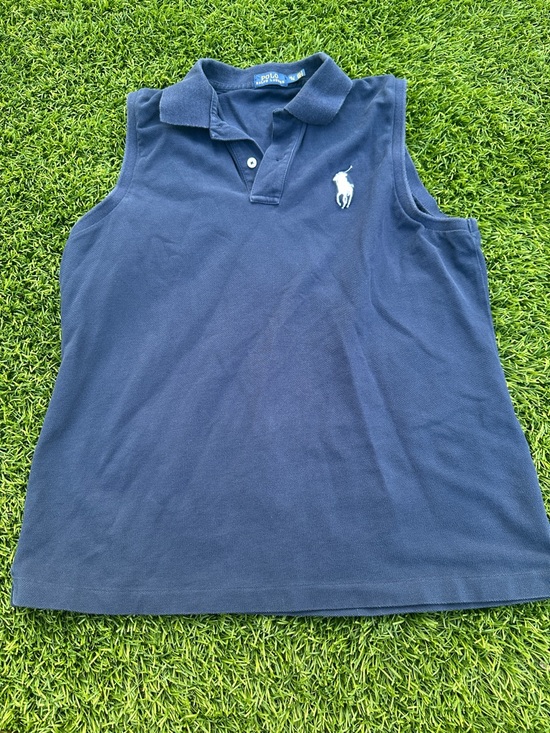 Polo Ralph Lauren Tops - Polo Ralph Lauren Sleeveless Polo Shirt XL Navy Blue Big Pony
